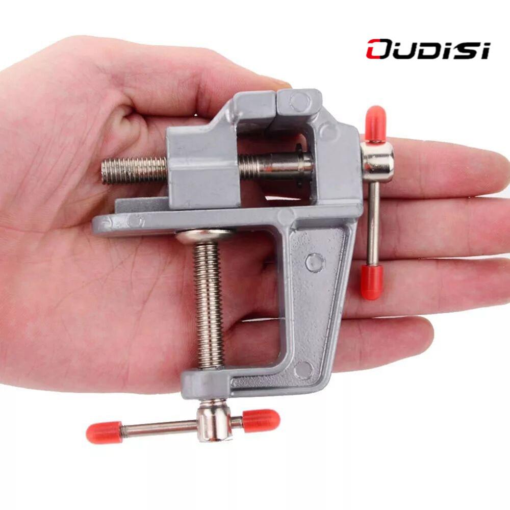 OUDISI Mini Bench Vise Multi-Function Fixture Small Jeweler Hobby Bench Vise 360° Rotating Base Desktop Screw Vise Tool