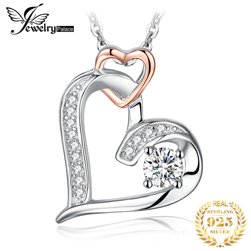 JPalace-collar con colgante de corazón infinito para mujer, Gargantilla de Plata de Ley 925, joya llamativa de plata 925, joyería sin cadena