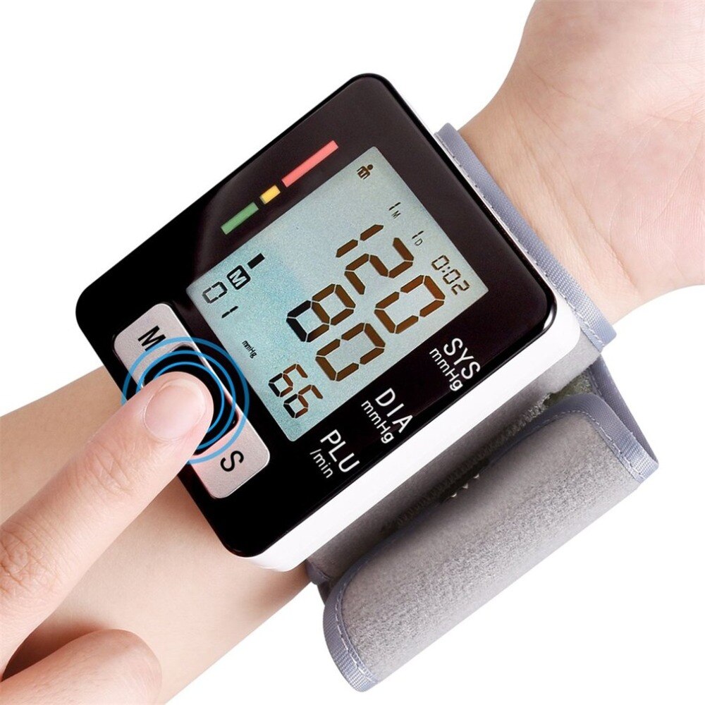 Medische Digitale Lcd Display Pols Band Bloed Pessure Monitor Met Geheugen Automatische Bloeddrukmeter Pulse Hartslagmeter
