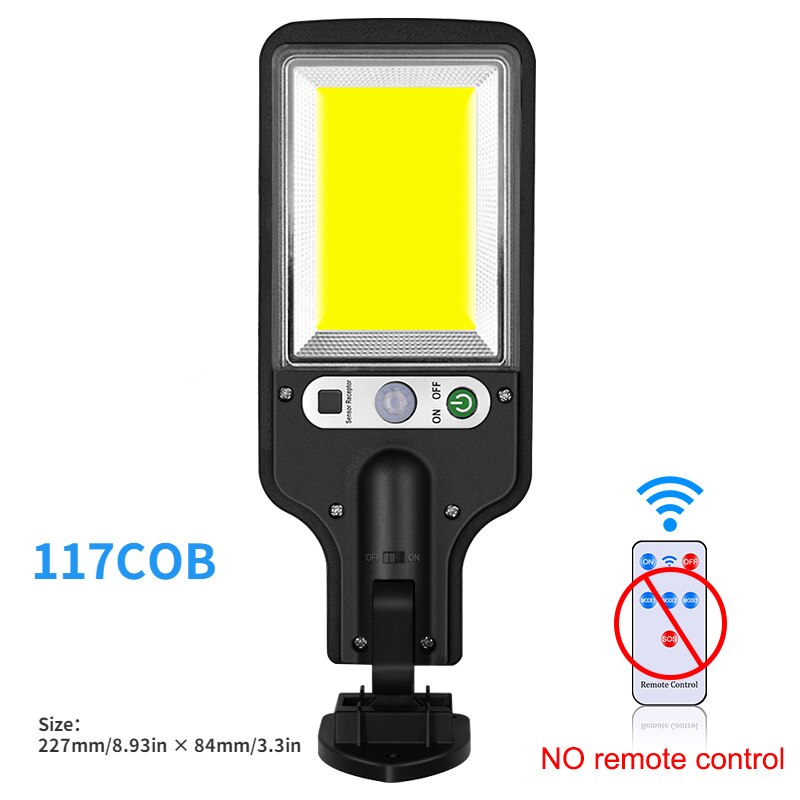 Led Zonne-straat Licht Outdoor 3 Modes Met Motion Sensor Waterdichte Wandlamp Voor Tuin Yard Patio Dek Garage Veranda verlichting: Solar Light-117LED A
