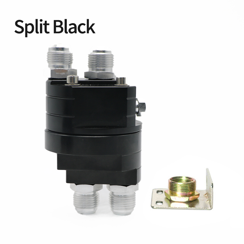 Oil Cooler Filter Sandwich Plate Adapter AN10 Spin-on Oil Filter And Filter Pad On Engine Block Billet Aluminum: B Black