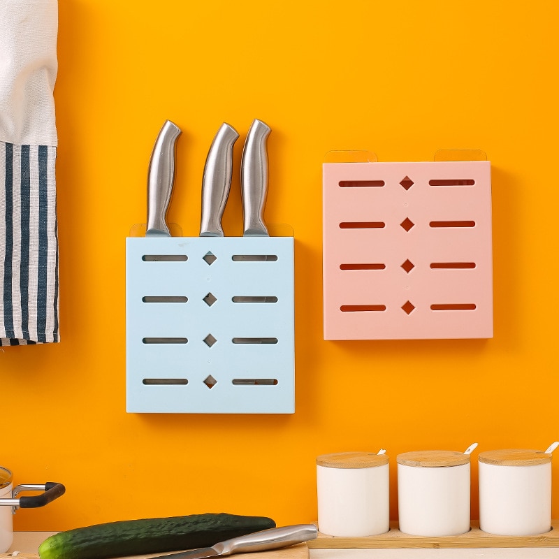 Knife Holder Kitchen Stand Wall-Mounted Knives Holder Organizer Multifunctional Knife Block Storage Cooking Kitchen Accessories