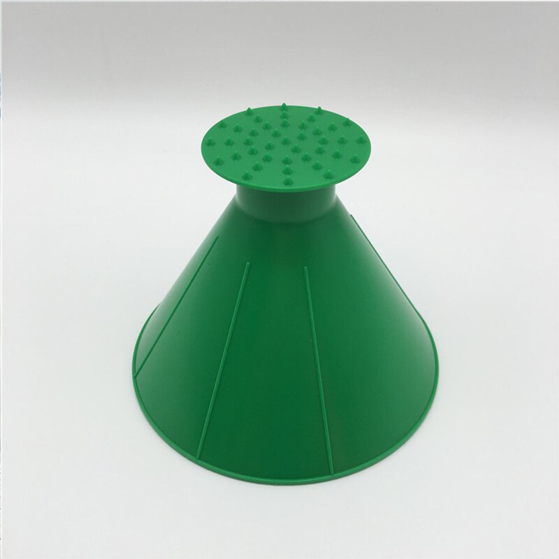 Magic Window Windshield Car Ice Scraper Cone Shaped Funnel Snow Remover Tool Scrape A Round: green
