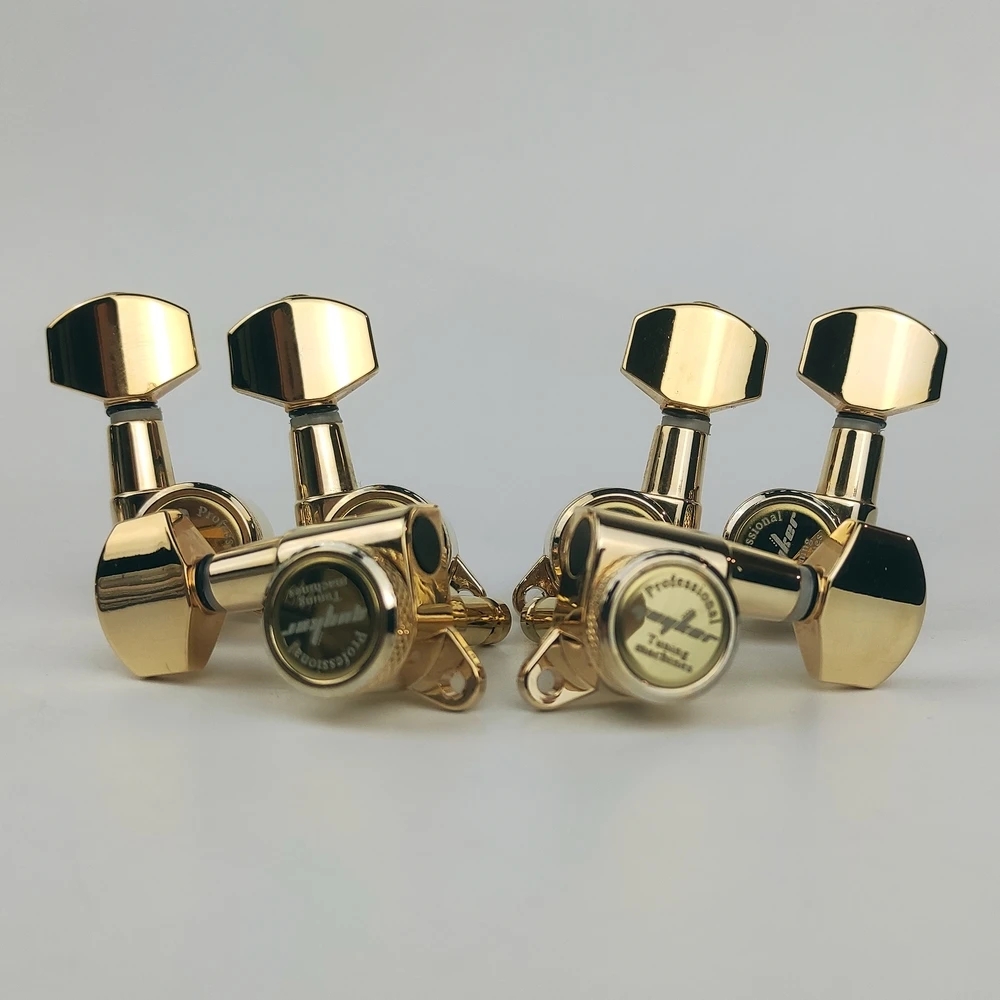 Guyker Gitaar Vergrendeling Tuners-1:18 Lock String Tuning Key Pegs Machine Head Vervanging Voor St Tl Sg Lp-Antiek Gouden: YELLOW