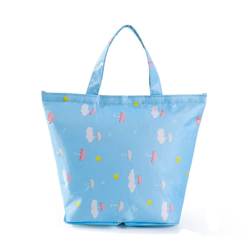 Foldable Portable Lunch Bag Women Office Luncheon Fruit Cooler Pouch Kids Picnic Drinks Snacks Organize Package Accessories Item: B