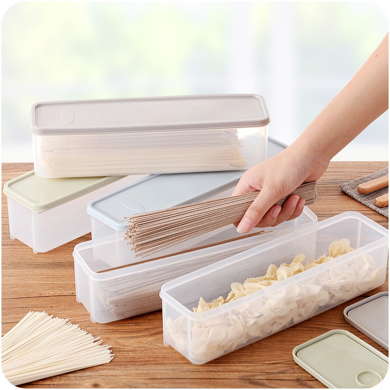 Kitchen Noodle Storage Box Food Crisper Household Kitchen Tools Noodle Sealed Box Food Storage Organizers