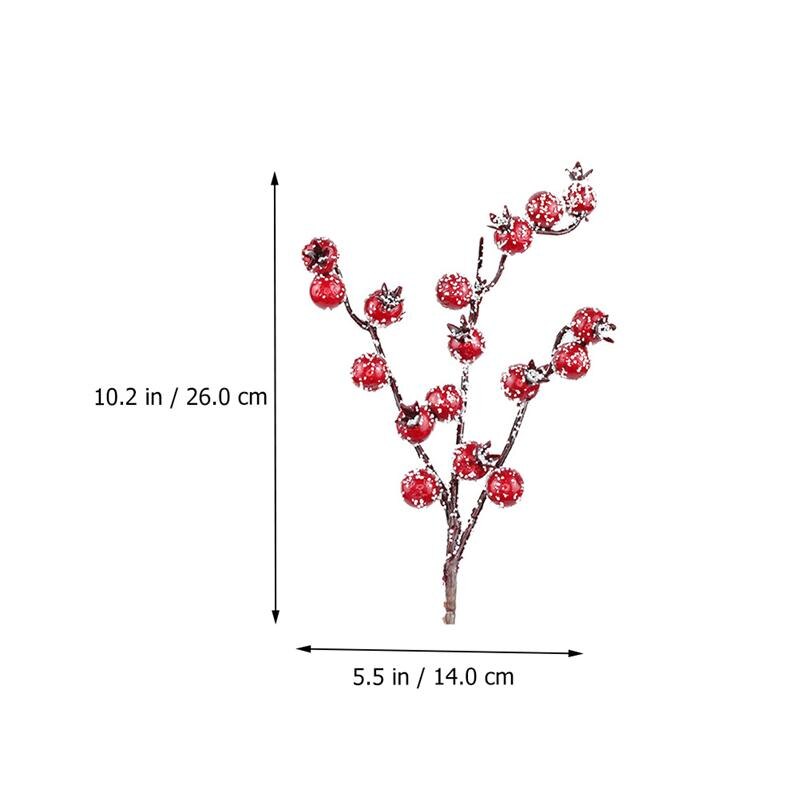 1 Set 12 Stuks Gesimuleerde Kerst Crabapple Decoraties Nep Re Berry (Wit Rood)