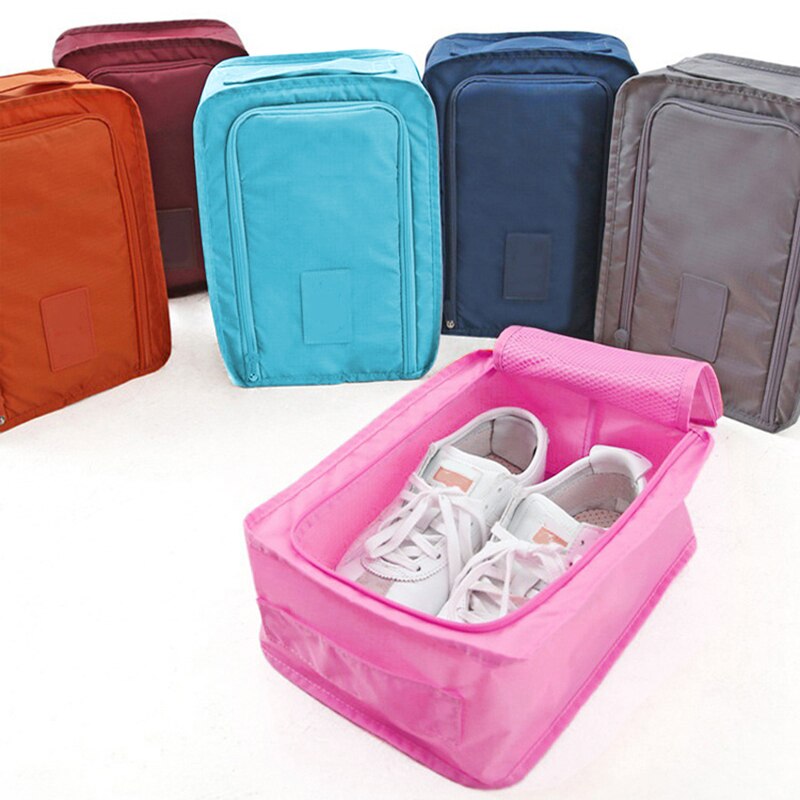 Travel Portable Waterproof Shoes Bag Organizer Storage Pouch Pocket Packing Cubes Handle Nylon Zipper Bag Accessories