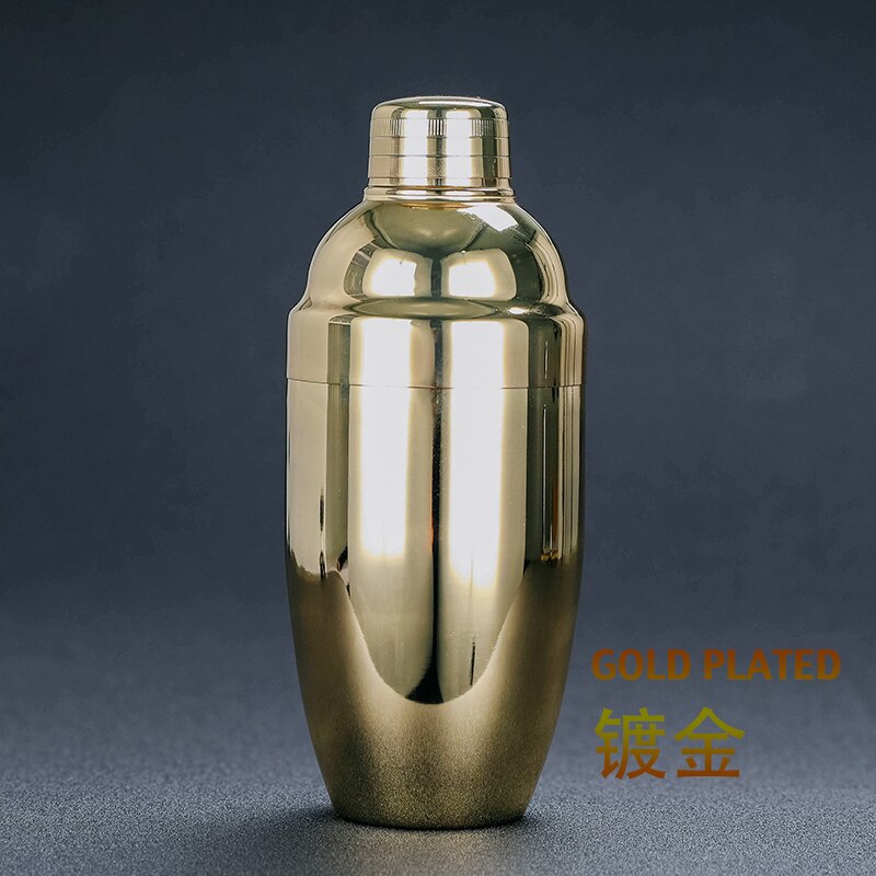 Coctelera de acero inoxidable, 500ml, 3 piezas: Gold Plated