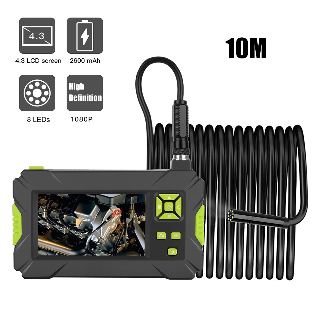 Endoscope industriel à main vert P30, 1920x1080, 70 °, 4.3 pouces, haute définition, écran d'affichage 1080P