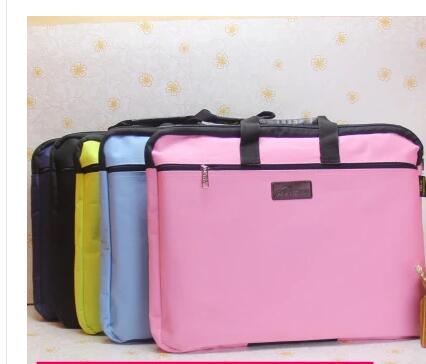 Zipper oxford cloth paper folder for document A4 portable double layer fillings computer holder filling office bag