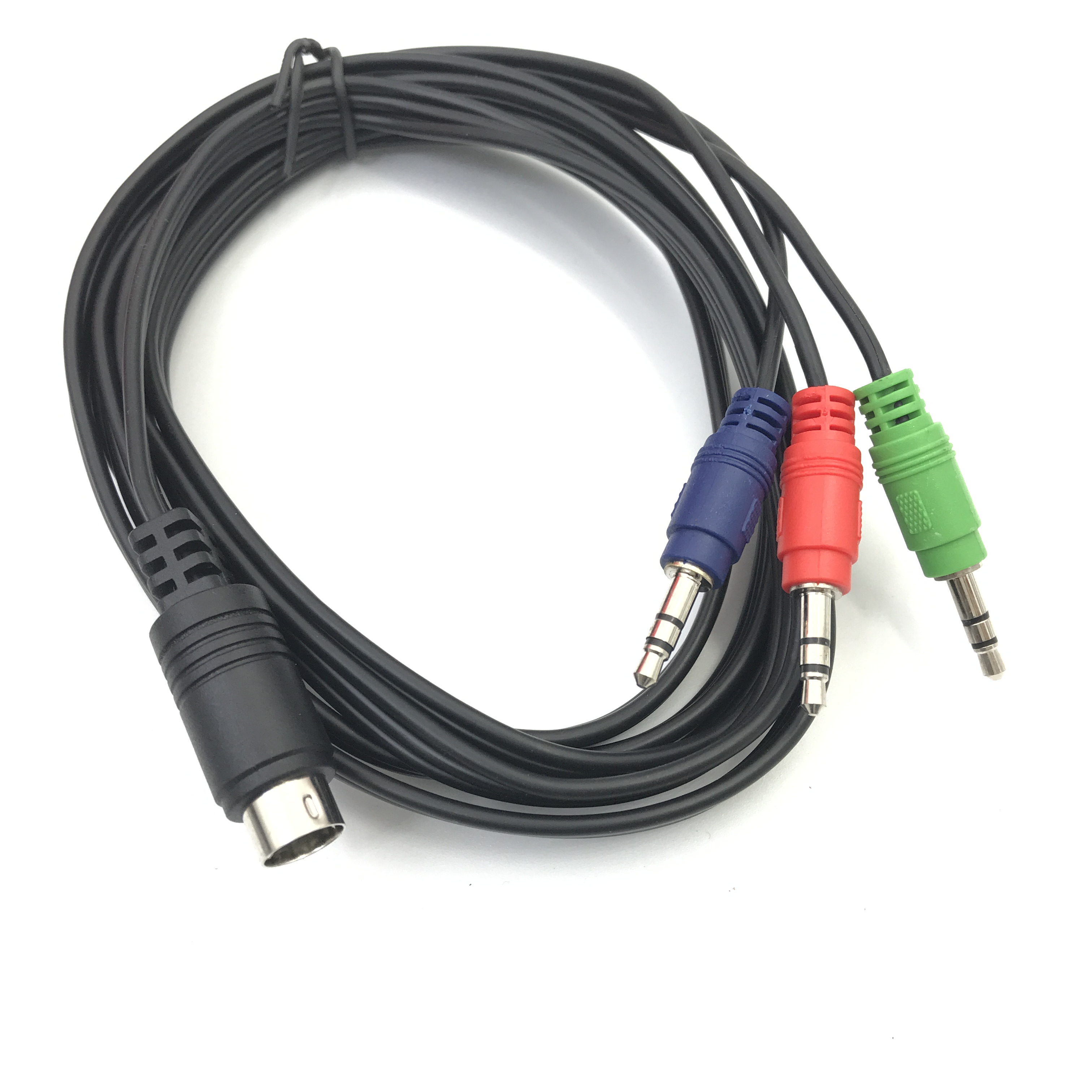 mini DIN 9-pin Male to 3*3.5mm Audio DIN Cable for audio receivers，monitoring equipment, and more 6 ft