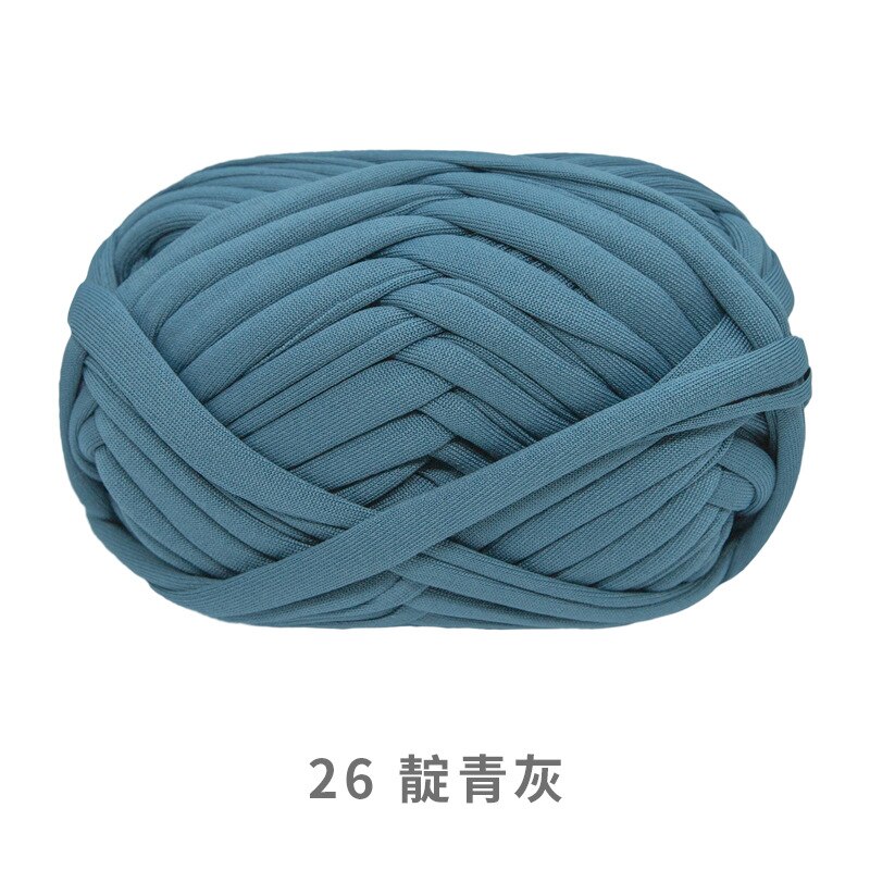 Neemoy100g/ball Colorful Cloth Strip Yarn Hand Knitting Crochet Thread for DIY Handmade Cushion Carpet Line Coarse Yarn: 26 indigo grey