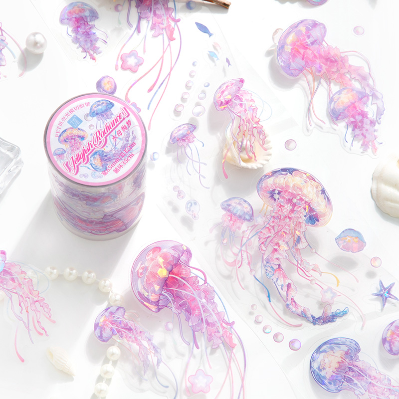 Cinta adhesiva decorativa de océano de 65mm x 2m, materiales, cintas adhesivas para Collage, diario basura, álbum de recortes, pegatinas de papelería estética