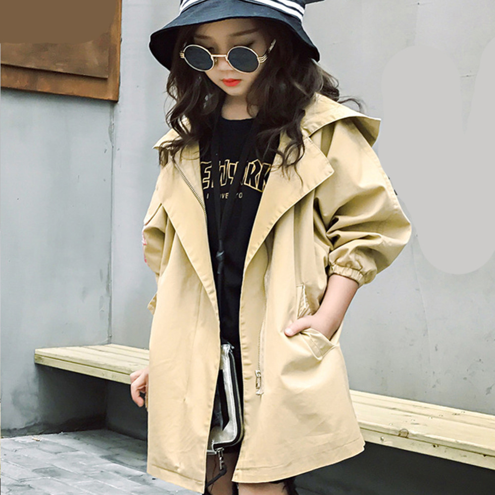 Spring Autumn Girls Trench Coats Kids Windbreaker – Vicedeal
