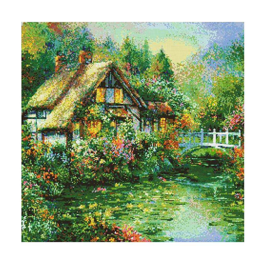 Landscape Cross Stitch Stamped Kits 11CT Pre-Printed Cross-Stitching Starter