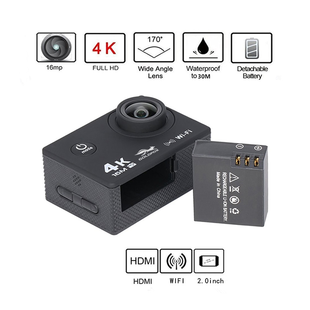 Ultra Hd 4K Wifi Actie Camera Met 2.4G Afstandsbediening Gaan Waterdicht Pro Dv Dvr Video Recorder Sport camera Voor Reizen Klimmen