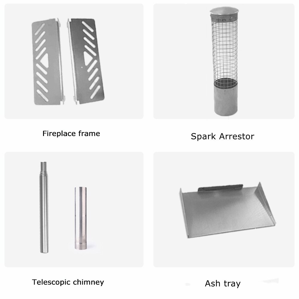 Draagbare Camping Tent Houtkachel Ultralight Houtkachel Met Schoorsteen Leidingen Multifunctionele Wandelen Koken Brandhout Kachel