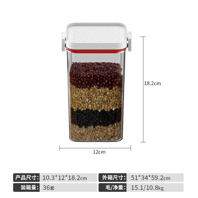 Küche Feuchtigkeitsbeständig Staubdicht Lebensmittel Lagerung Container Korn Luftdicht Vakuum Versiegelt Glas Haushalt Speisekammer Organizer 2024 Neue: verrotten