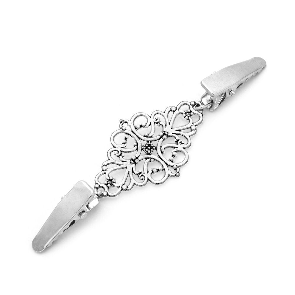 Europese En Amerikaanse Retro Vest Clip Kleding Gesp Kleding Clip Shawl Sjaal Vest Trui Aanscherping Broche Clip: silver-A