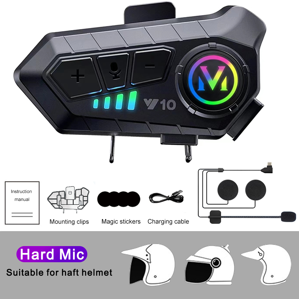 Bluetooth 5.3 Headset Wireless Helmet 2000Mah Ultra Long Standby Hands-Free Waterproof Mp3 Player Speaker Motorcycle Phone Kit: Blue