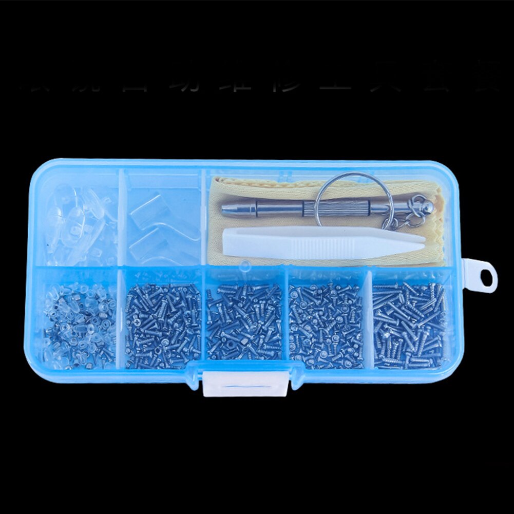 100pcs Set Repair Tool Spectacles With Tweezer Assortment Silicone Nose Pad Nut Kit Sunglass Micro Screwdriver Eyeglasses Tiny