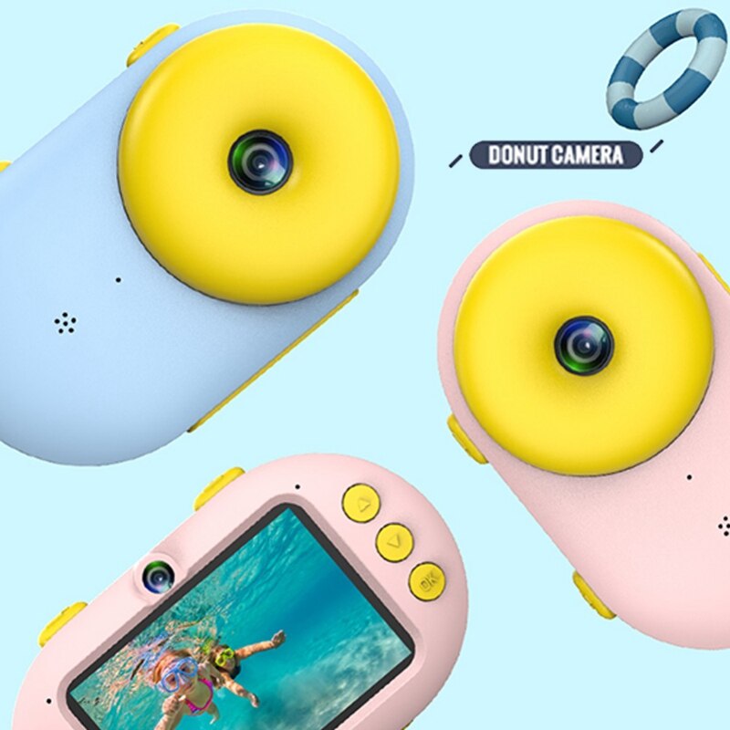 2.0 Inch Mini 8.0Mp Children Hd Wifi Digital Camera Lcd Dual Lens Donut Camera Waterproof Cute