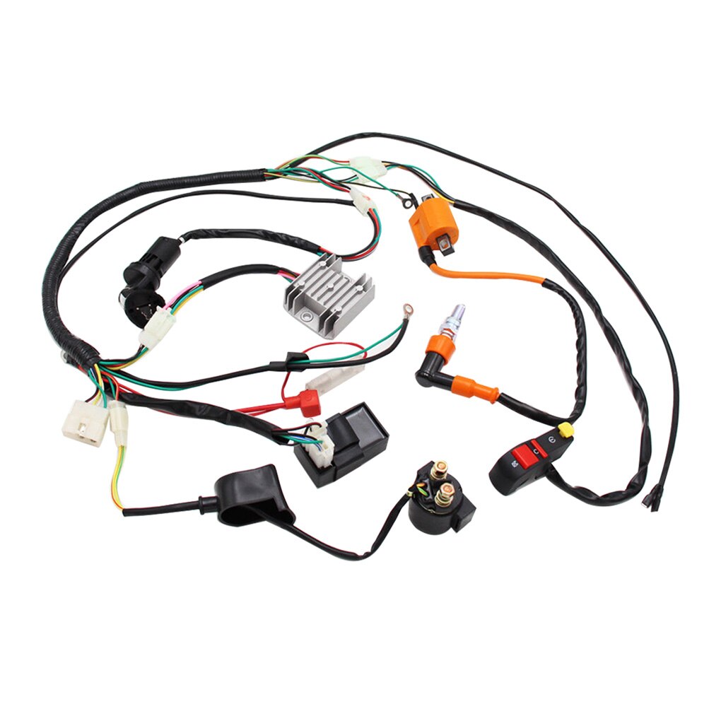 Reemplazo para ATV QUAD 150/200/250/300CC de cableado eléctrico completo arnés telar CDI bobina