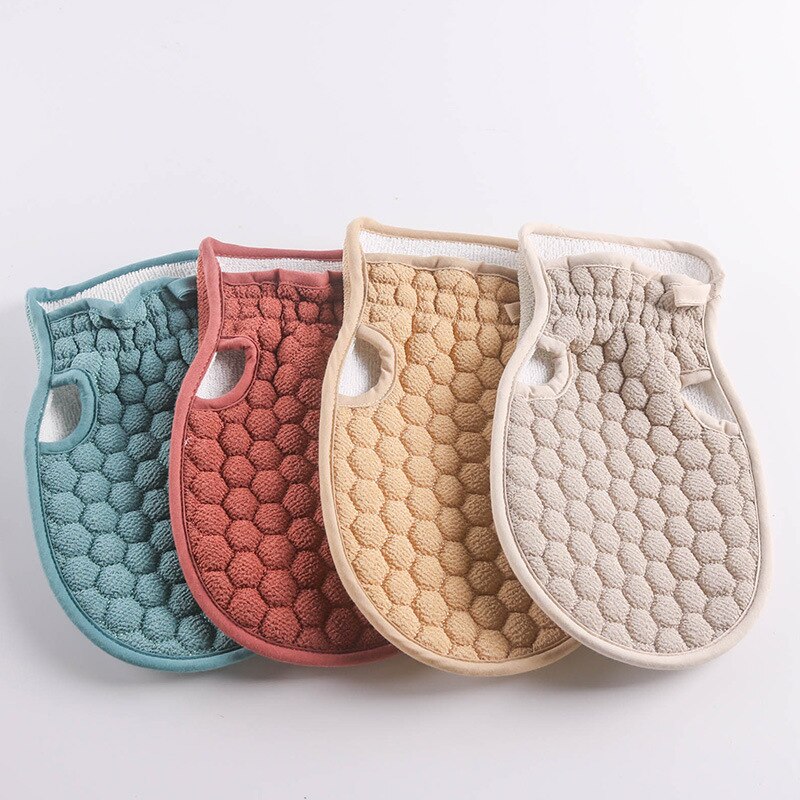 1PC Bath Body Shower Gloves Skin Exfoliating SPA Massage Mitt Lattice Particles Washcloth Body Scrubber Glove Bath for Showering