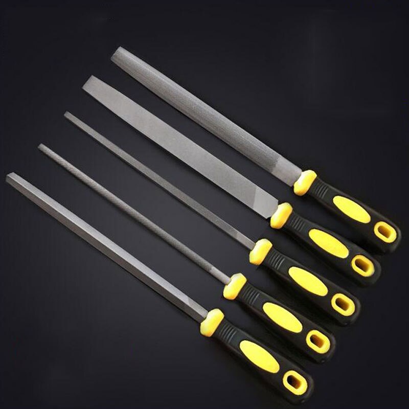 5pcs/set Engineer Metal File 8 Inch 200mm Soft Grip Assorted Half Round Flat SquareTriangle Round Metal File Set