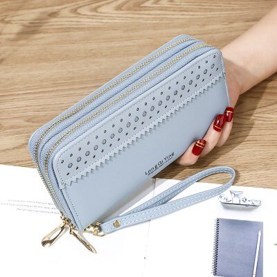 Women Long Wallets Large-capacity Double Zipper Clutch Wallet Ladies Double-layer Clutch Bag Wallet Coin Purse: 10