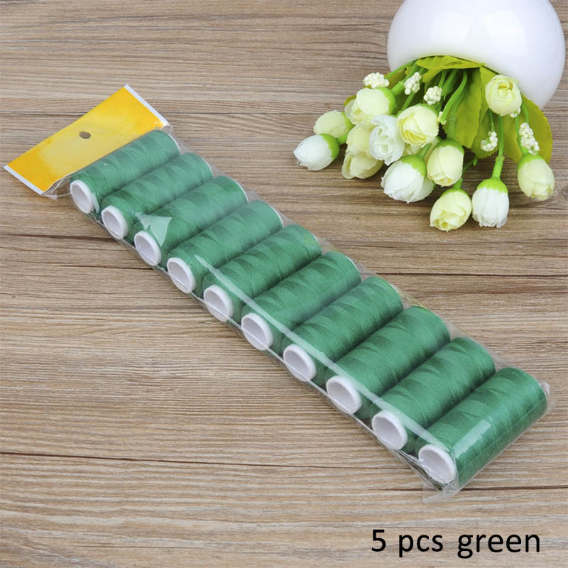 5pcs/10pcs/set Sewing Thread Hand Sewing/Machine Sewing Embroidery thread 200 Yards Sewing Craft Tool Handmade Home: 5pcs green