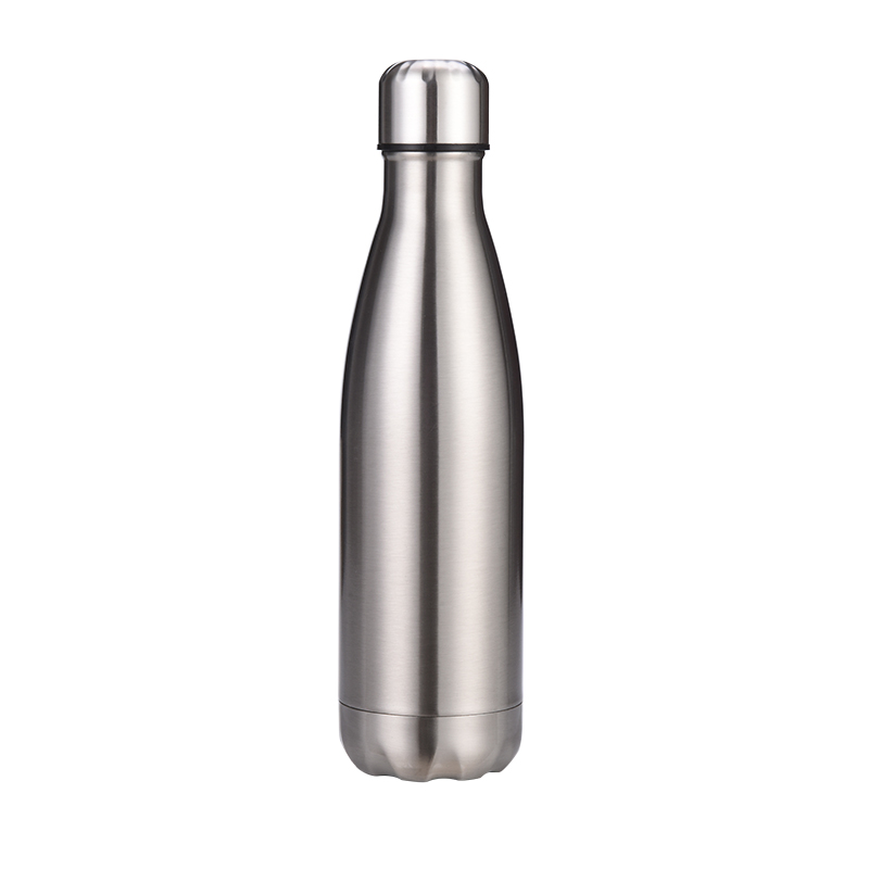 bts botella de agua Botella de agua de acero inoxidable, frasco de doble pared al vacío, Cola, a prueba de fugas, botella de agua deportiva, 500/750/1000ml: 500ml / SILVERY