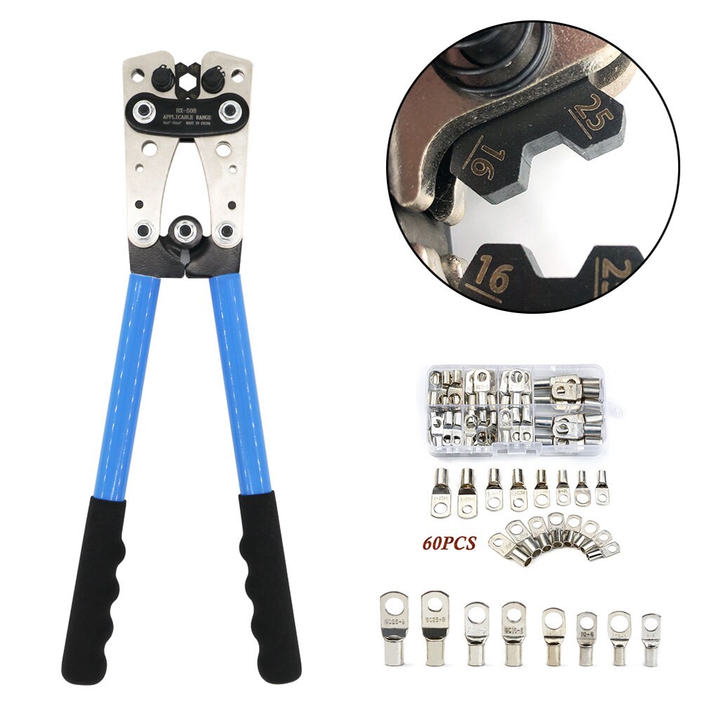 SC connector crimping tool 6-50mm2 Cable Lug Crimping Tools Hand Electrician Pliers 22-10 Tube Terminal Crimper: plier connector set