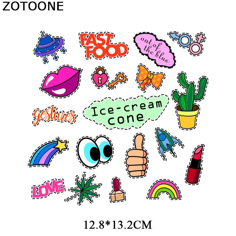 Zotoone Ijzer Op Patches Voor Kids Kleding Diy T-shirt Applique Warmteoverdracht Vinyl Leuke Dier Alfabet Patch Stickers G