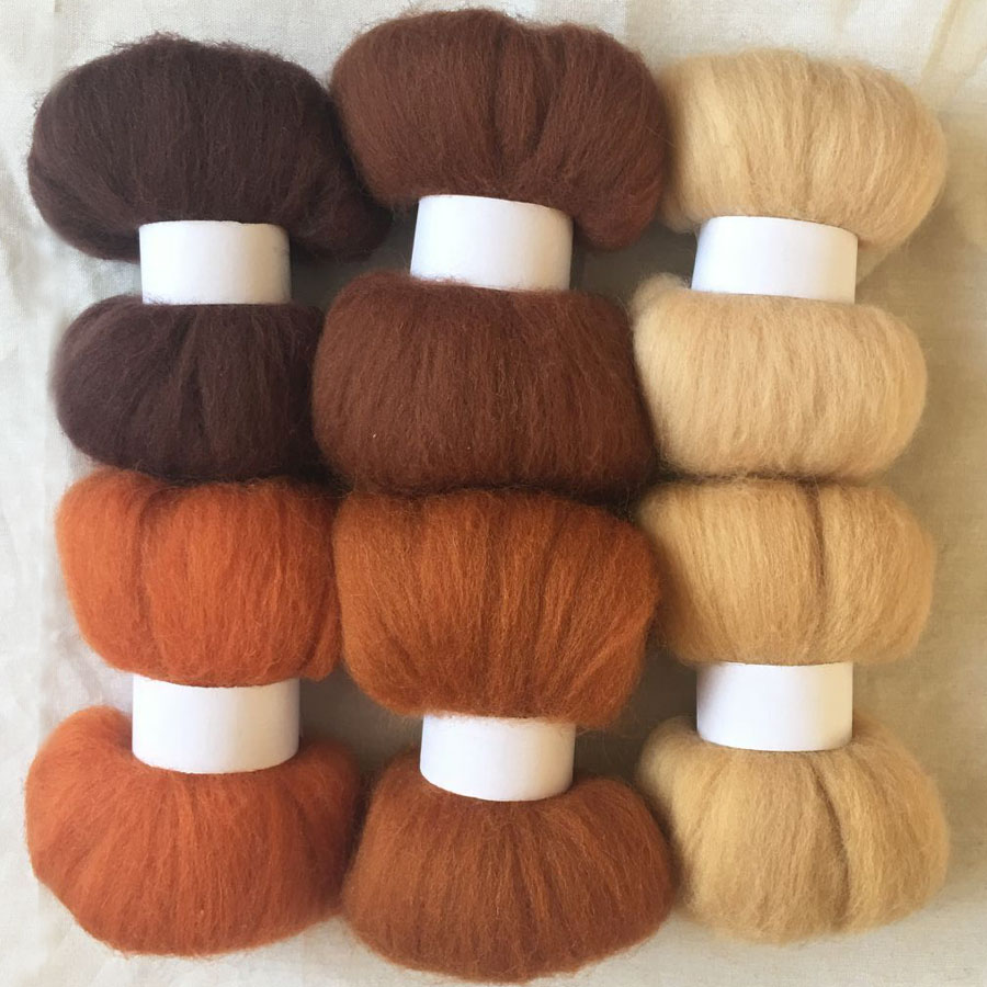 Wol roving voor naaldvilten merino vilt wol fiber diy 10g/kleur totaal 60g