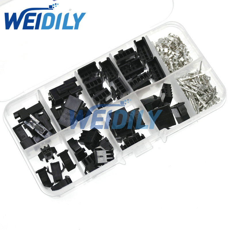 1Set 2.54Mm Dupont Terminal Mannelijke/Vrouwelijke Pin Sm2.54 Kabel Plug 2/3/4/5 Pin Elektrische Jumper Header Behuizing Draad Connector Kit