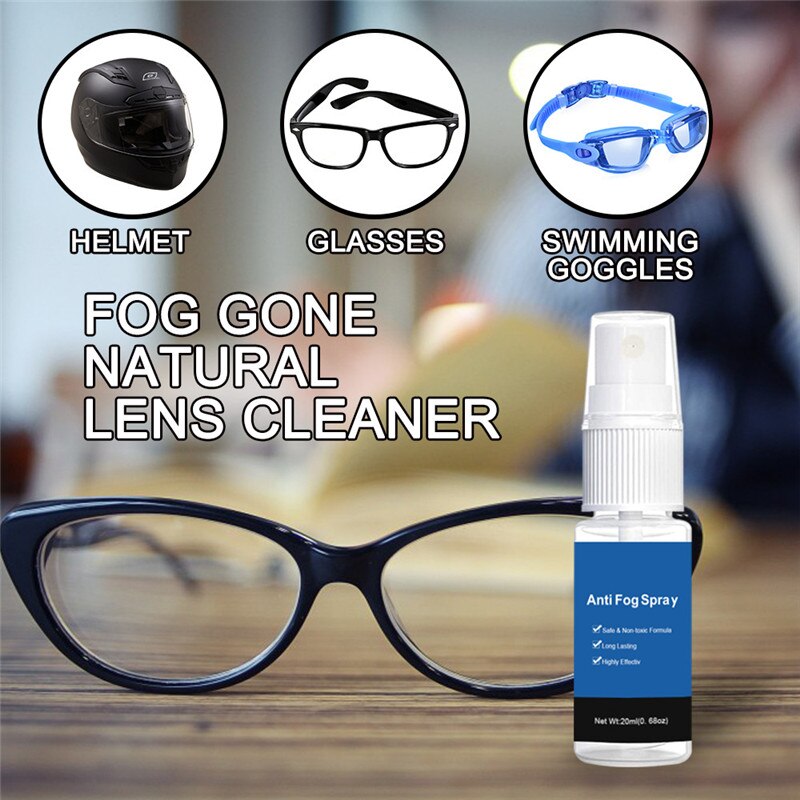 Anti Fog Spray for Glasses Safe for All Lenses Defogger for Safety Glasses Mirrors Windows Swim Goggles Eyeglass Lens FO