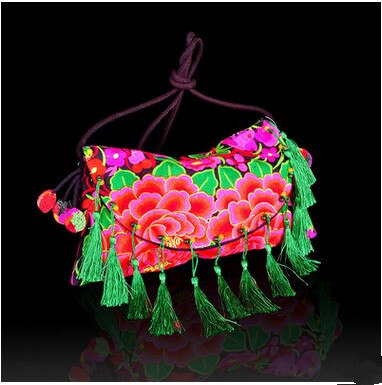 Moda Bordado Floral Tassel Compras saco! Hot Bohemian bordado Senhora ombro & sacos crossbody Top Versátil Transportadora de Lona: Default Title