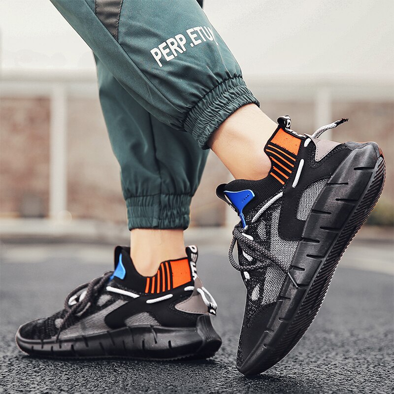 Herre løpesko mesh pustende joggesko lette treningssko uformelle myke tennissportssko for trening myke