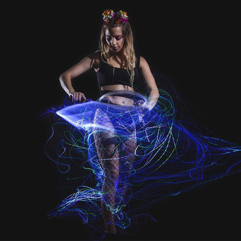 Super bright LED optic Fiber Whips Rechargeable Fiber optical Pixel Light-up Whip Light Flow Toy Rave Dance Party Lighting show