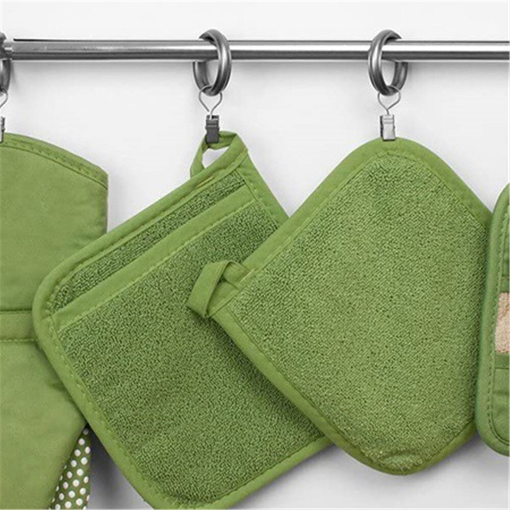 2 Stuks 3 In 1 Pot Houders Badstof Lus Katoenen Doek Handschoenen Pocket Kussen Mat Keuken Tool Koken