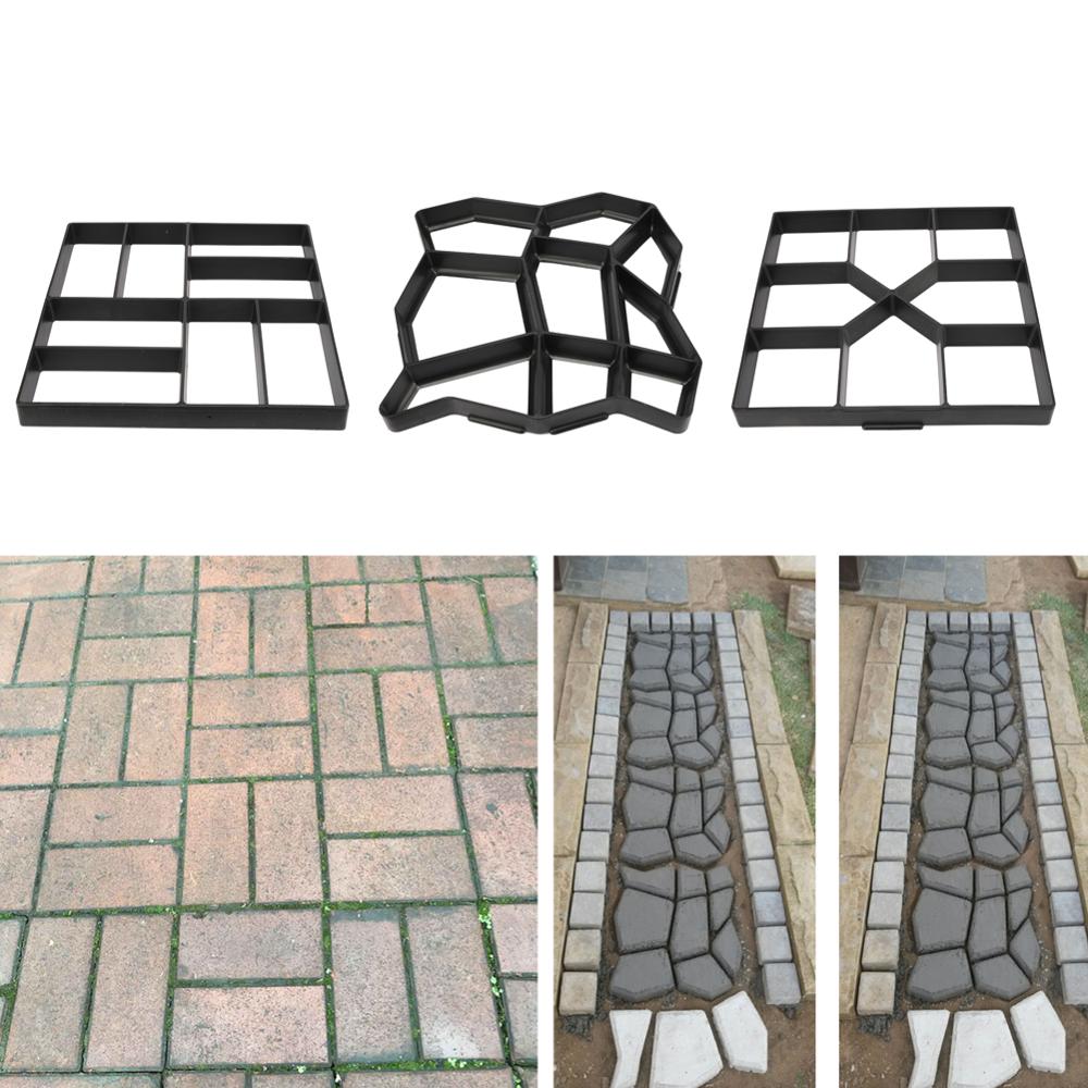 Plastic Path Maker Garden Pavement Mold Garden Stone Road Concrete Molds DIY Manually Paving Building Tool