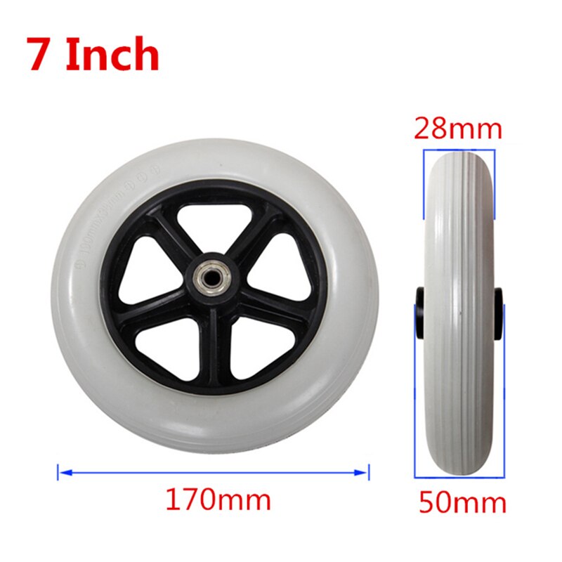 JayCreer 6 pulgadas, 7 pulgadas, Agujero interior de 8 pulgadas, reemplazo de rueda de 8mm de diámetro para sillas de ruedas, rolladores, caminantes y más