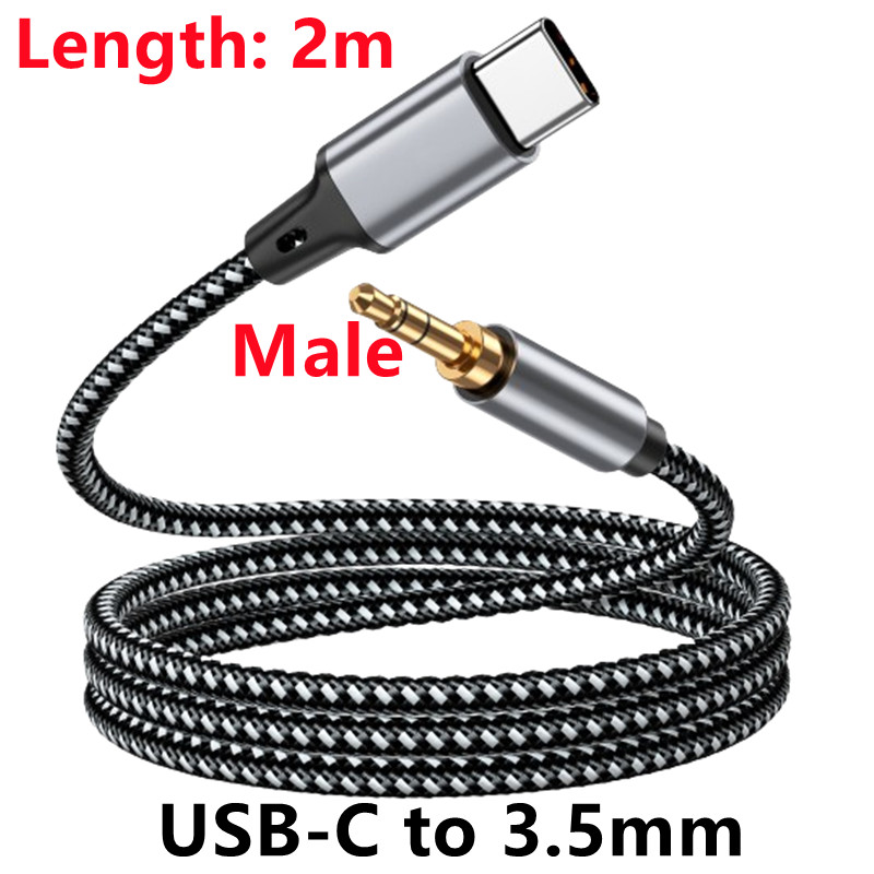 Kabel USB-C robić 3.5mm Jacek Aux TABLLYUGE, adapter audio USB-C, 1m/1.5m/2m robić słuchawek, telefonu, samochodu, złącze audio, kabel Aux: Niebieski