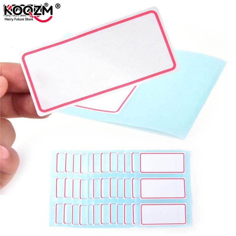 12 Vel Blanco Stickers 34*73Mm Zelfklevende Label Blanco Note Label Bar Kleverige Witte Beschrijfbare Naam Stickers