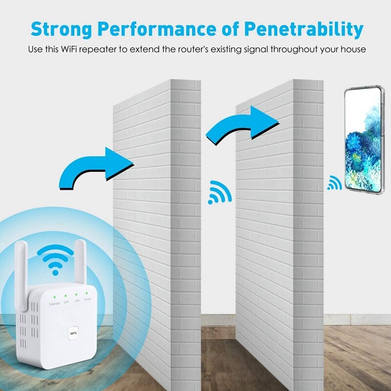 WiFi Signal Extender,WiFi Booster 2.4G for Home 300Mbps Superboost Wi-Fi Blast Range WLAN Signal Amplifier UK Plug
