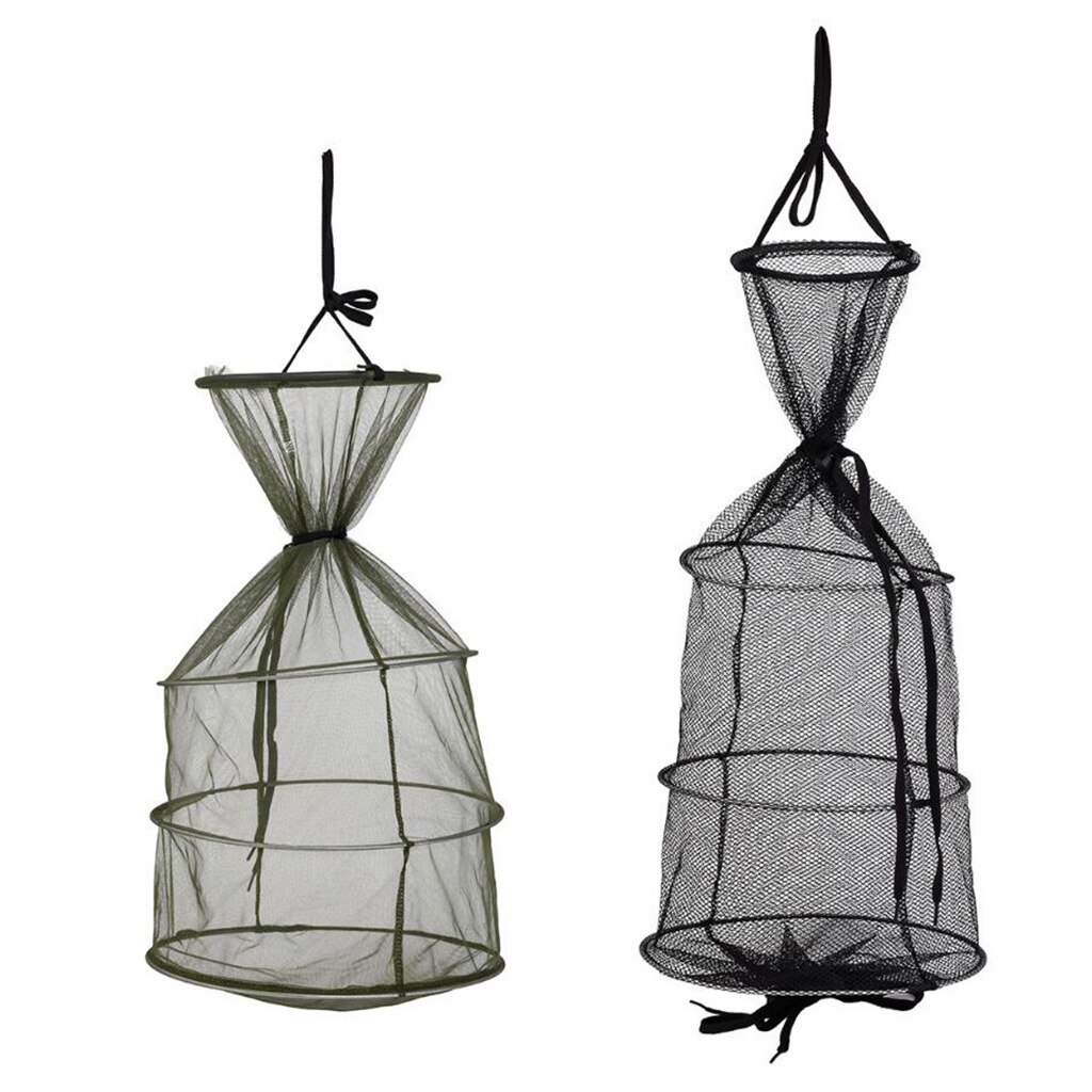 Folded Fishing Net Trap for Shrimp Carp Crayfish Crab Baits Mesh Trap Green