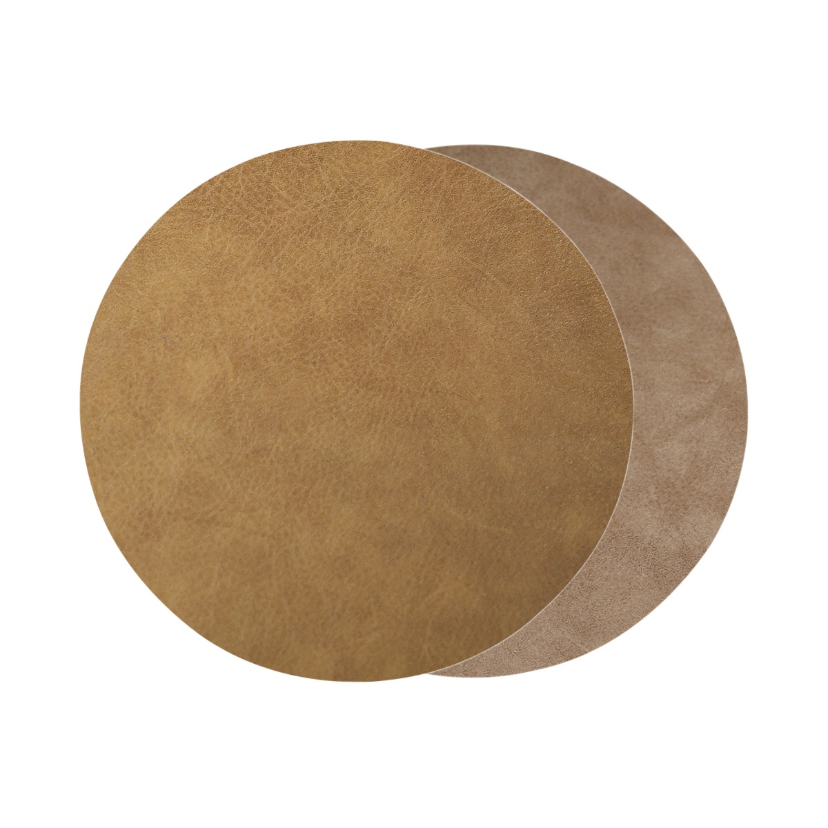 Napperons Ronds en Cuir PU, Motif Peau de Vache Lavée, Tapis de Table pour Table à Manger, Cuisine, Décoration de ix