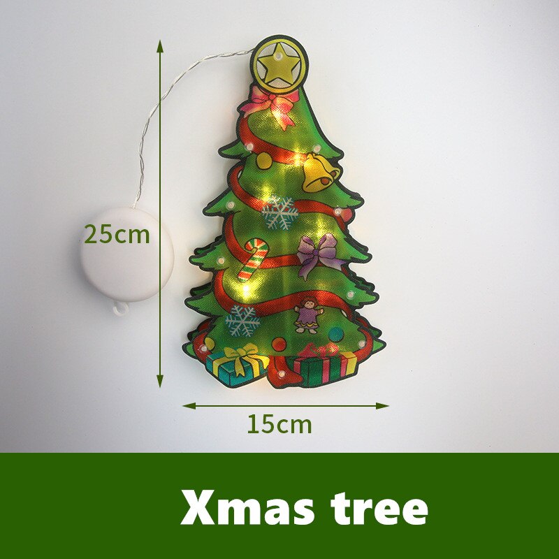 Kerst kerstman led verlichting zuignap raam kerstboom hangende verlichting festival raam decoratieve eland verlichting: Kerstbomen